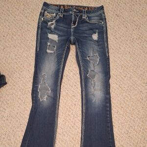 Stylish Distressed Blue Jeans